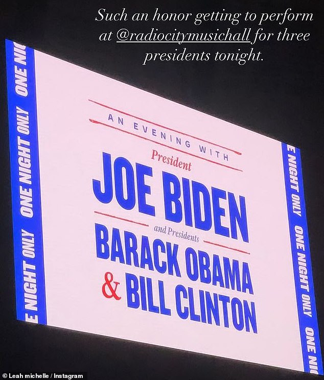 Biden received the support of his predecessors Barack Obama and Bill Clinton in 'An Evening with the Presidents'