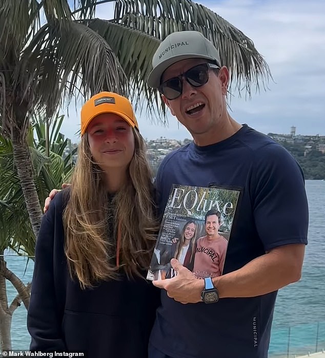 On Friday, the Fear star, 52, shared a video of himself posing with his arm around Grace, whose mother is model Rhea Dunham, as they showed off the cover of EQluxe magazine.