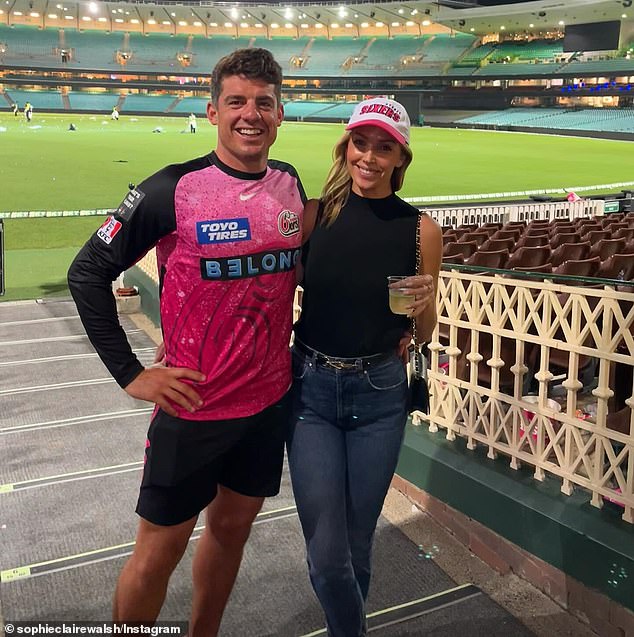 The pair are pictured after a Sydney Sixers Big Bash match at the SCG in January.