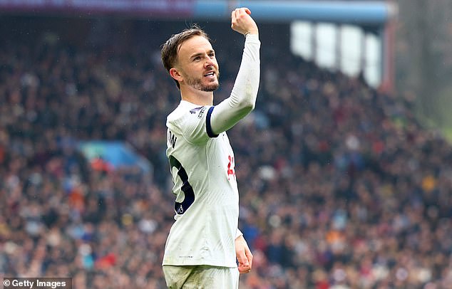 It comes as Spurs are due to play Premier League side Newcastle at the MCG just three days after their competition in England ends (pictured star midfielder James Maddison)