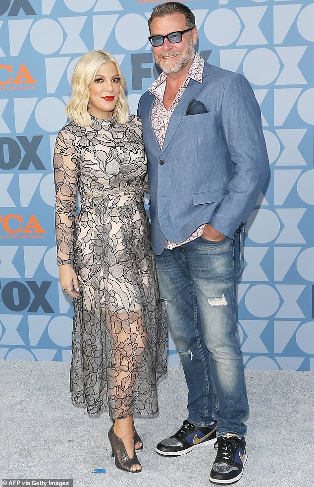 On Friday it emerged that she filed for divorce from ex-husband Dean McDermott after a 10-month separation and 18-year marriage (pictured in 2019).