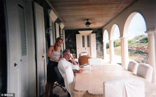Epstein hosted parties for the rich and famous at Little St James, with celebrities from Prince Andrew to Stephen Hawking among his guests. Pictured: Jeffrey Epstein receives a massage from his assistant Sarah Kellen on his private island.