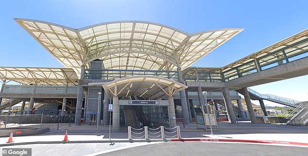 Pictured: Millbrae Station, where Worden allegedly spent $8,000 on his own private platform.