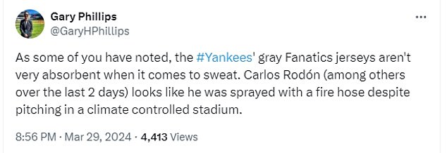 1711779416 277 Fans RIP Fanatics MLB jerseys after Yankees pitcher Carlos Rodon