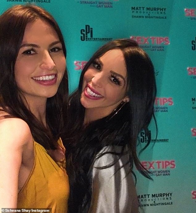She previously claimed that the group sex involved her, John and Stacie 'the Bartender' Adams, who rose to reality TV stardom on The Hills; Scheana is pictured with Stacie.