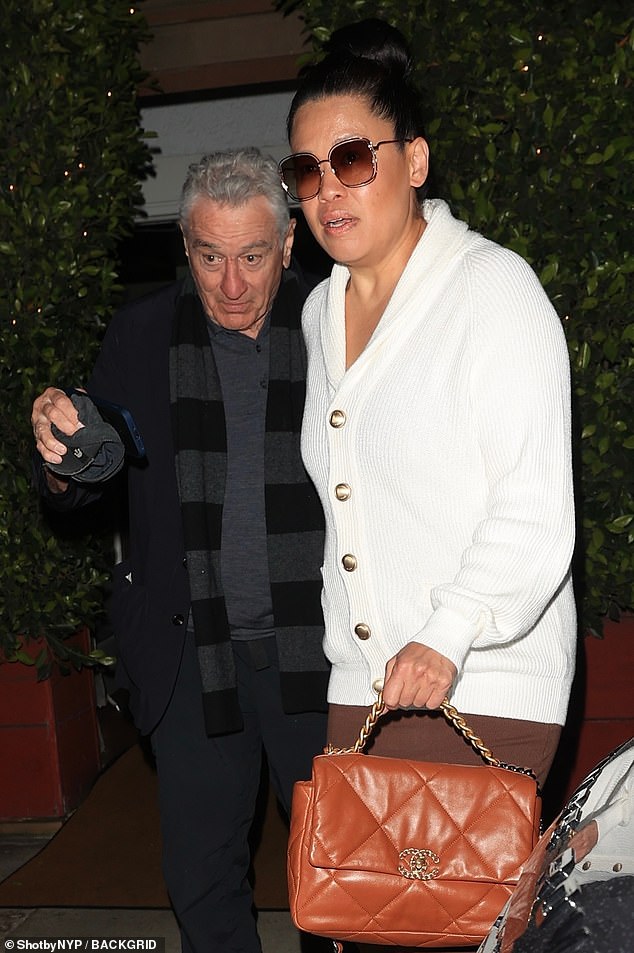 The Raging Bull actor and Tiffany were photographed leaving the restaurant.