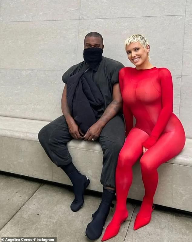 Kanye West (left) finally met his Australian in-laws in Tokyo, seven months after marrying Melbourne native Bianca Censori (right).