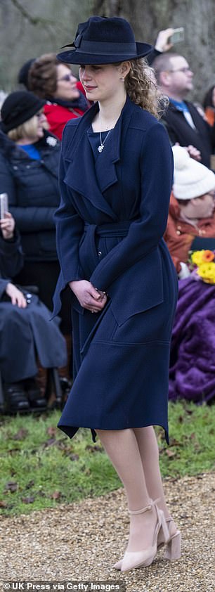 Lady Louise attends the Christmas Day service at St Mary Magdalene Church on December 25, 2022 in Sandringham, Norfolk