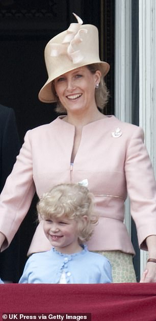 Sophie stands on the balcony of Buckingham Palace with her daughter during Trooping the Color on June 13, 2009.