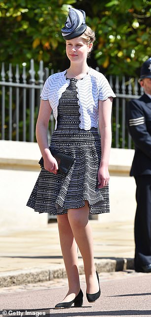 Louise attends Prince Harry's wedding to Meghan Markle at St George's Chapel, Windsor Castle on May 19, 2018.