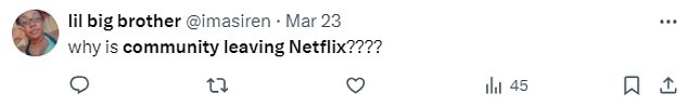 Social media users are outraged that Netflix will remove all six community seasons from the streaming platform next month.