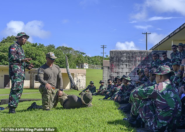 US Army soldiers at Nimitz Training Area, Guam