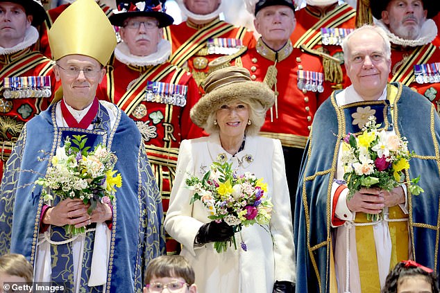 Queen Camilla stood in for the king at the ancient ceremony in Worcester.
