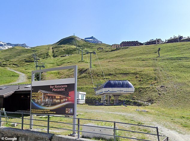 The Cretaz ski lift at Cervino ski resort in northern Italy, near the Swiss border and in the shadow of the iconic Matterhorn.