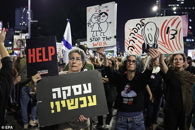 The weekly demonstration in Tel Aviv Square, renamed by activists as Hostage Square, came as anti-government protesters also gathered near the Defense Ministry.