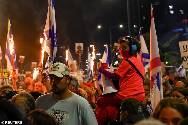 Young and old protesters attended the event in Tel Aviv.