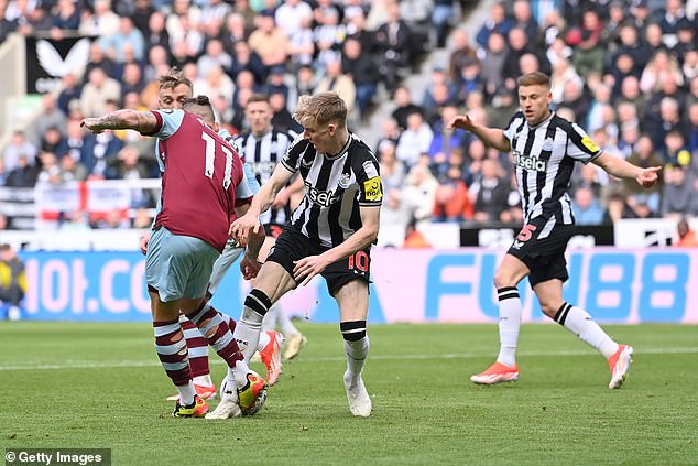Phillips conceded a penalty when catching Anthony Gordon in West Ham's loss to Newcastle