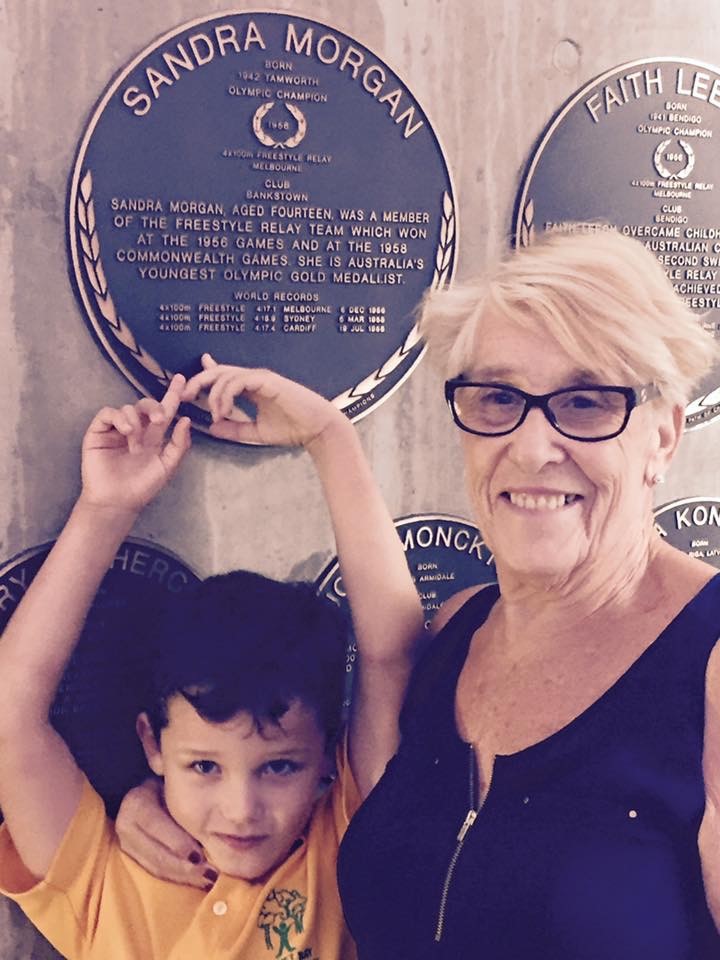 Olympic gold medalist Sandra Morgan-Beavis with her grandson Callum Greentree