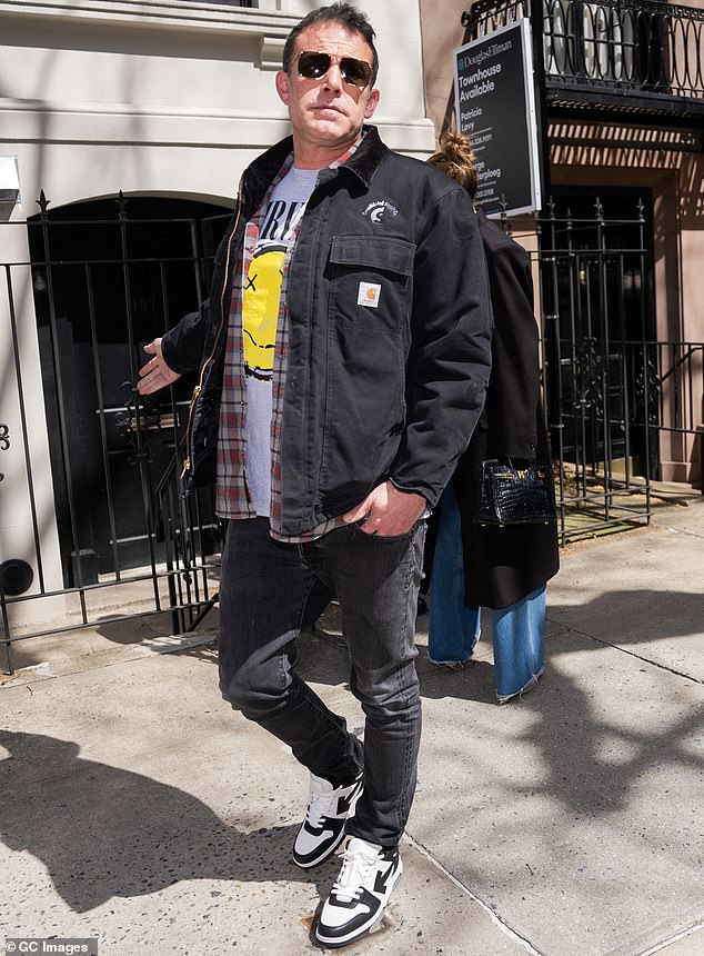 Ben, on the other hand, was as casual as ever, throwing on a cozy-looking jacket over a flannel shirt that he left open over his Nirvana t-shirt.