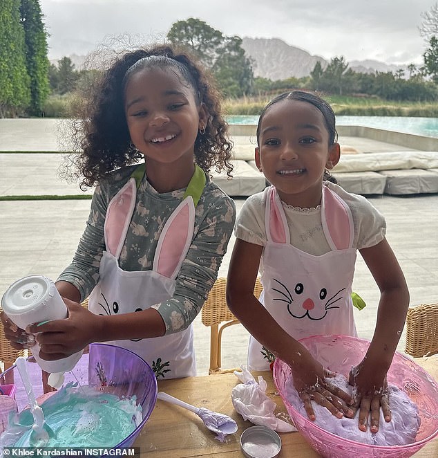 True and her seven-year-old cousin Dream enjoyed making their own slime.