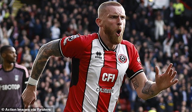 Oliver McBurnie put his team ahead against Fulham before the match ended in a 3-3 draw.
