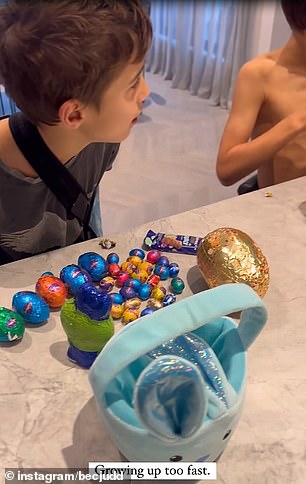 1711863168 716 Aussie stars ring in Easter Rebecca Judd holds a chocolate