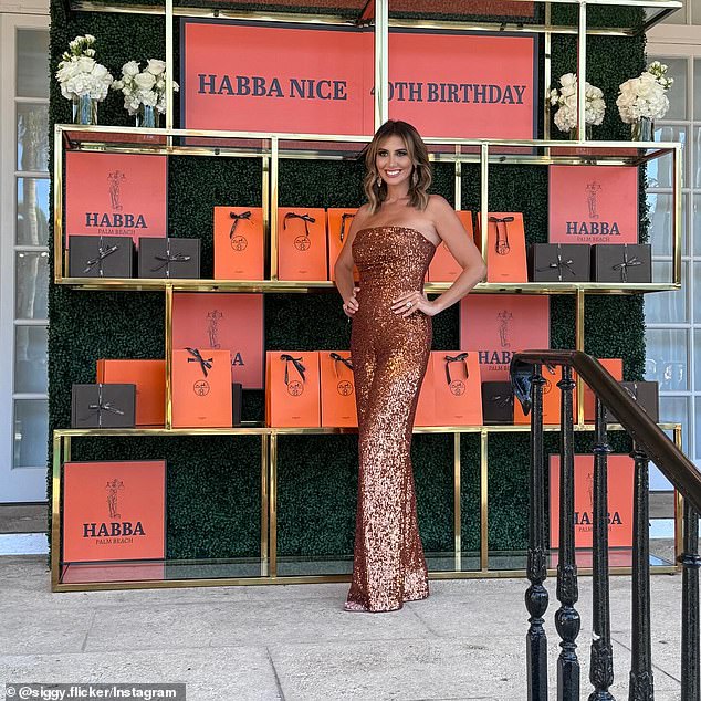 In another, Habba, days after rebuking New York Attorney General Letitia James after an appeals court agreed to postpone collection of the former president's dazzling sentence if he contributed $175 million, poses triumphantly in front of the 'Habba' tribute bags.