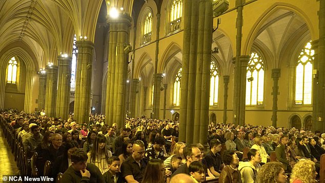 In the photo, Easter Mass in Melbourne
