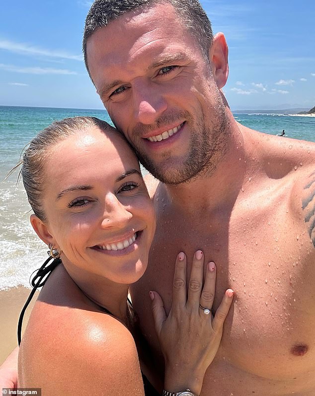 The loved-up couple got engaged at Shelly Beach in New South Wales in December.