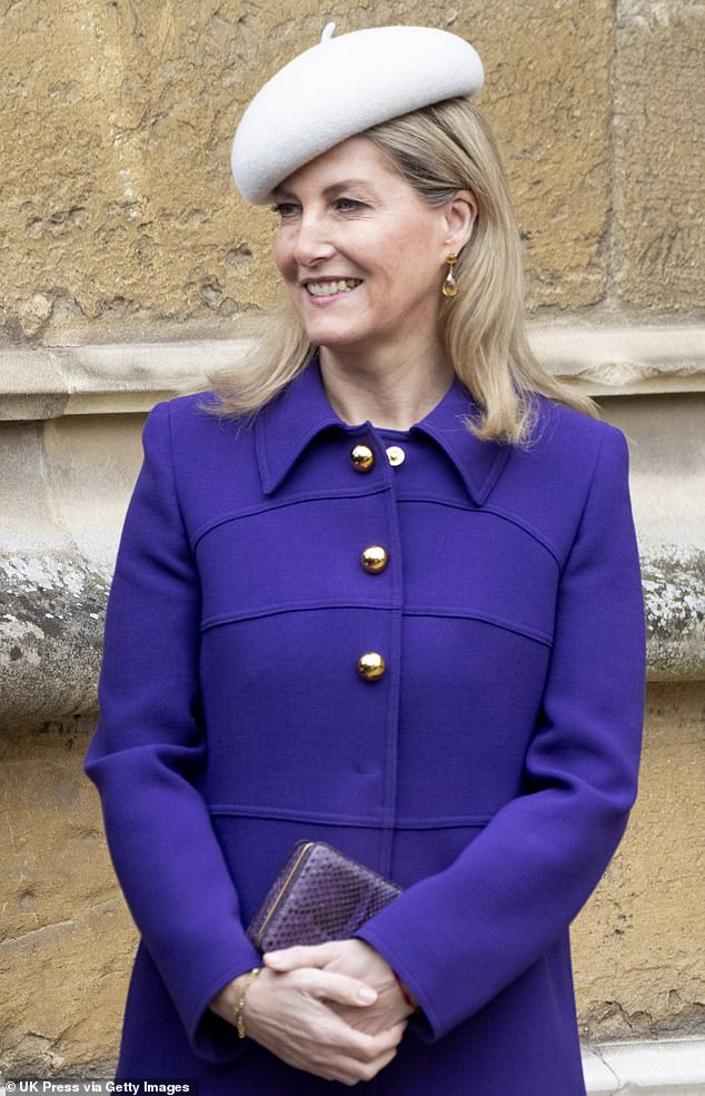 Sophie was all smiles as she arrived at the castle alongside her sister-in-law, Princess Anne and Fergie.