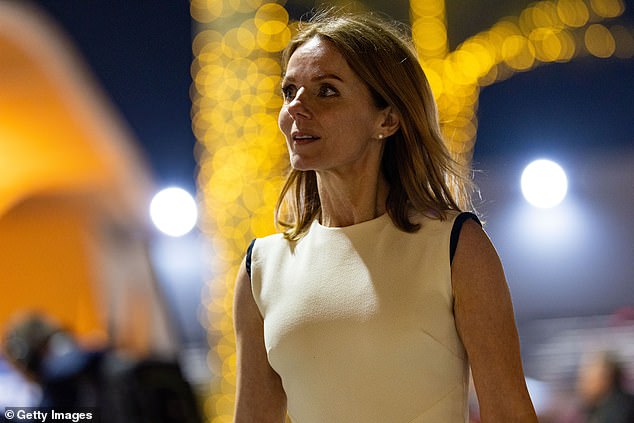 Geri Horner walks through the paddock after the F1 Bahrain Grand Prix on March 2
