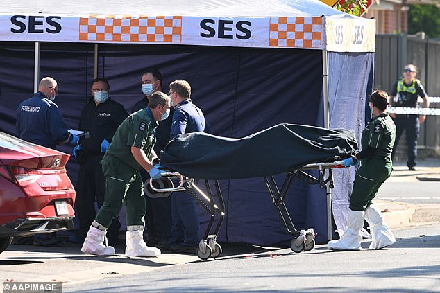 Broadmeadows father was shot in the neck and, despite the best efforts of emergency services, died at the scene (pictured)