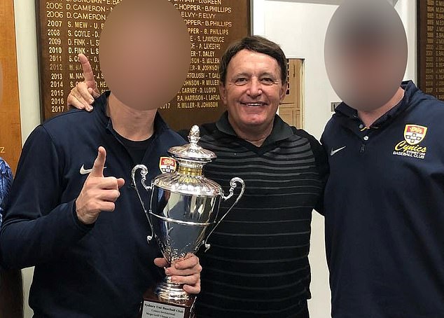 Neil Barrowcliff (above, centre) has been found guilty of producing child abuse material recorded on an iPhone, sexual touching and indecent assault on a person under 16. Up with a separate prize