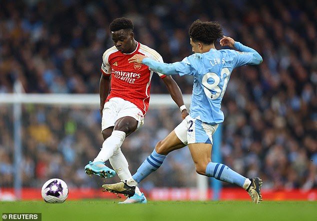 Bukayo Saka endured a quiet afternoon at the Etihad and fights to win the match