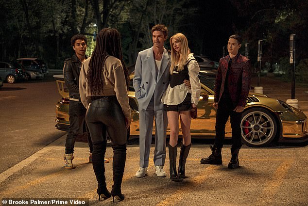 One of his co-stars on the Amazon Prime superhero series, Patrick Schwarzenegger, led tributes to the star (pictured with Chance in Generation V)