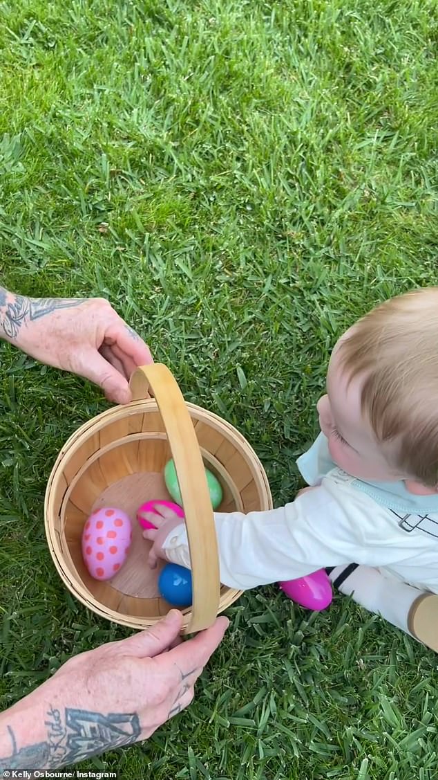 Sid also enjoyed his first Easter egg hunt with a little help from his dad.