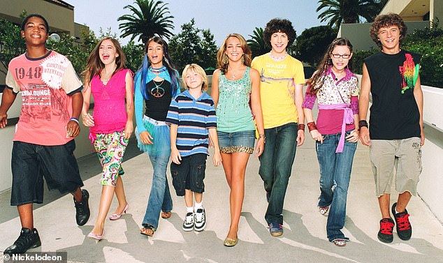 Underwood with other cast members of Zoey 101, which was one of the channel's biggest hits.