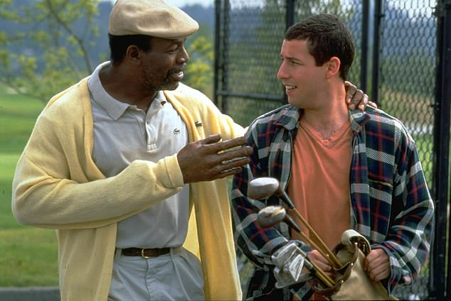 (Left to right): Carl Weathers and Adam Sandler starred in the 1996 film Happy Gilmore, which grossed nearly $40 million at the box office.