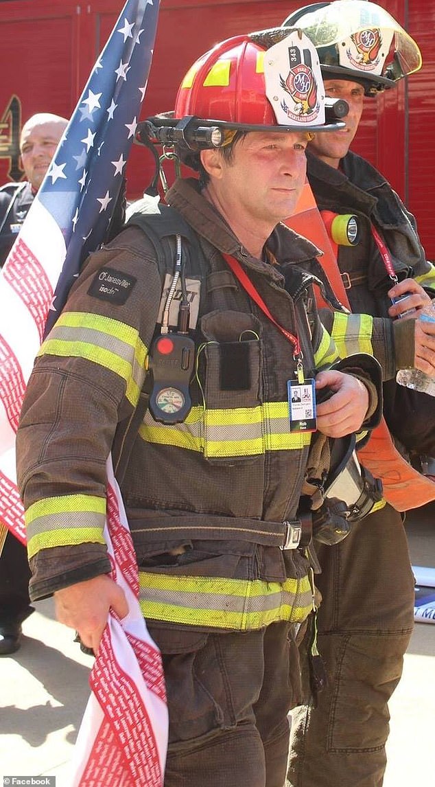 Sweeney, 39, was found dead at the home of her fiancé, local fire captain Robert Daus (pictured), in suburban St. Louis on January 13.