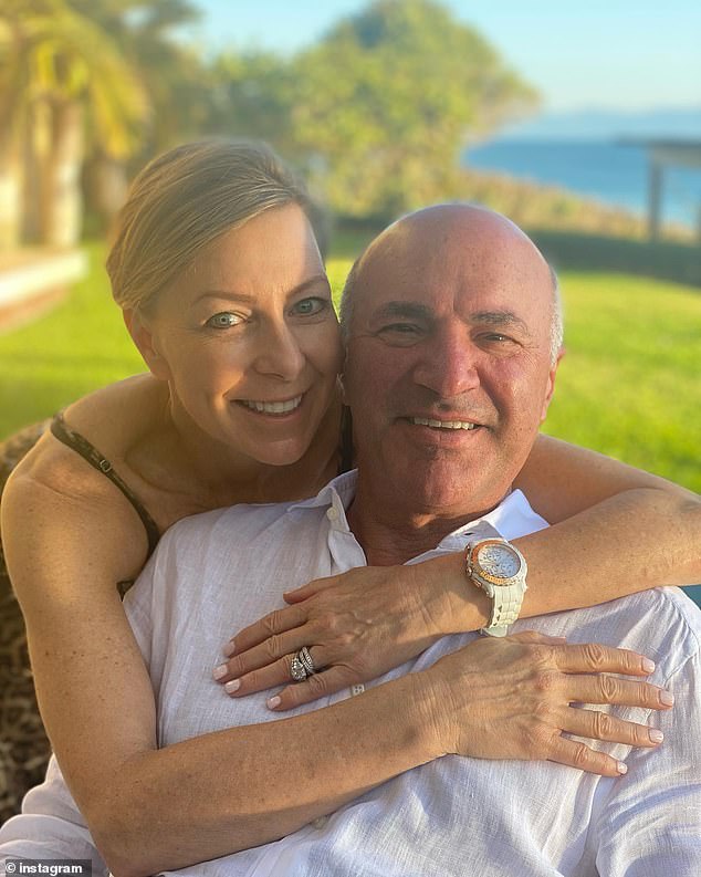 Shark Tank star Kevin O'Leary (pictured with wife Linda) insists he's a 'romantic'