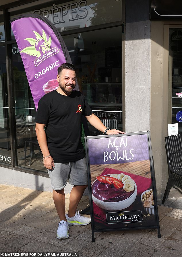 Matteo Dominici is co-owner of Mr Gelato by Matteo in Freshwater and Collaroy and denies his chain copied the Blessed Bowls cafe menu