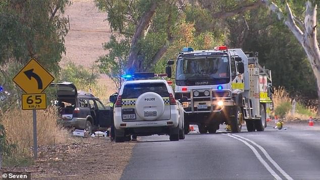 Emergency services were called to Yettie Road in South Australia's Barossa Valley after a car crashed into a tree just before 5pm on Thursday.