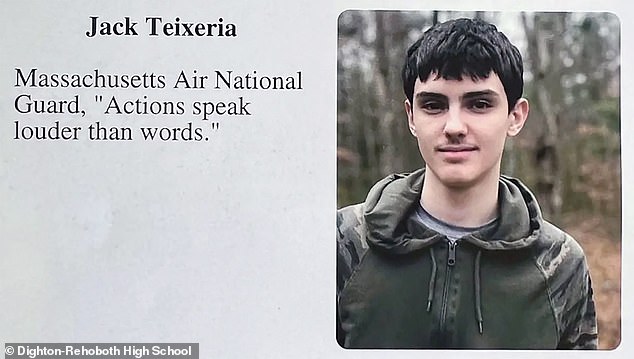 Jack Douglas Teixeira appears in this image from his 2020 high school yearbook. Teixeira graduated from Dighton-Rehoboth Regional High School in Massachusetts