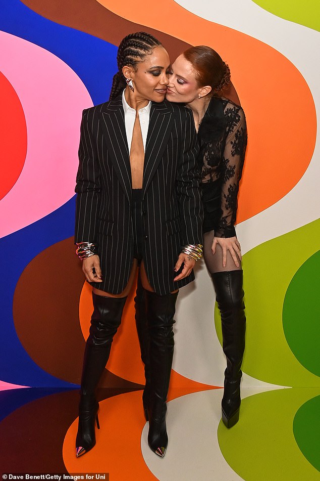 Alex Scott and his girlfriend Jess Glynne put on a PDA at a Brit Awards after-party on Saturday night.