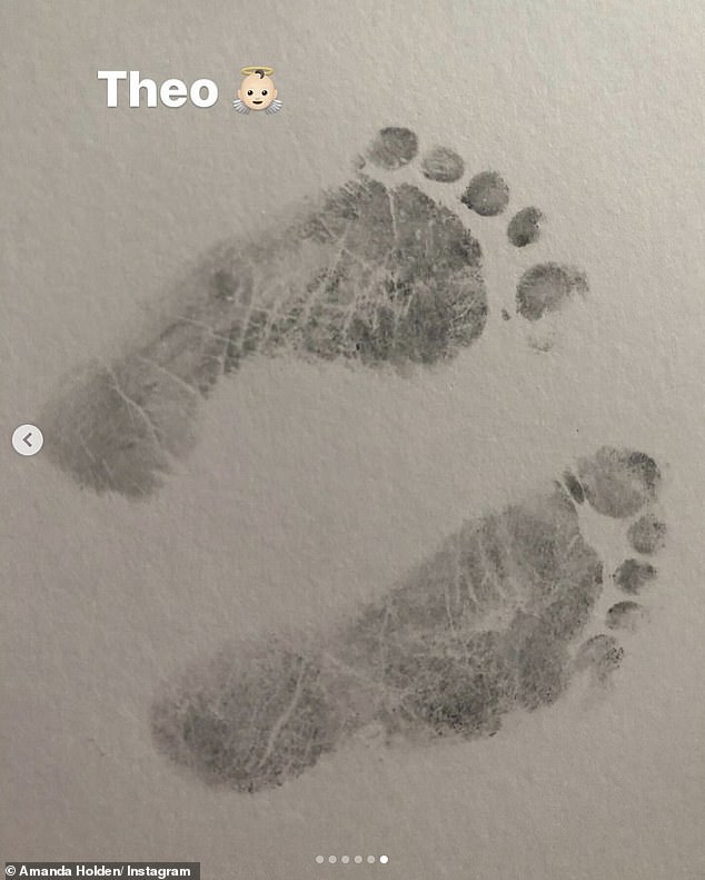 Amanda remembered her stillborn son, who died aged seven months in 2011, with a black-and-white snap of his footprints, acknowledging the day's grief for many