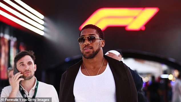 Anthony Joshua was in attendance at Saturday's F1 GP in Saudi Arabia, just a day after his boxing victory over Francis Ngannou.