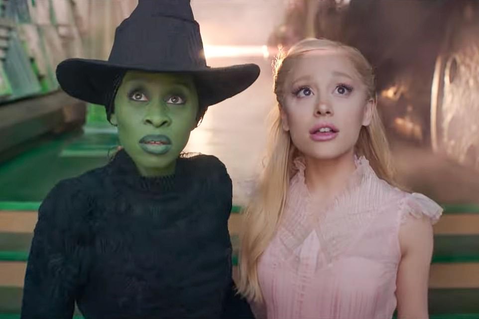 Wicked fans got an exciting first look at Ariana Grande and her co-stars, including Cynthia Erivo, who plays Elphaba, the Wicked Witch of the West, on the set of Universal's film adaptation of the musical beloved of Broadway.