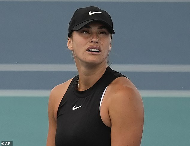 Aryna Sabalenka waited before her return at the Miami Open on Friday.