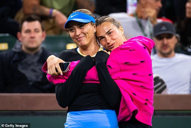 Paula Badosa (left) admitted it would be 'uncomfortable' to play against Aryna Sabalenka (right)
