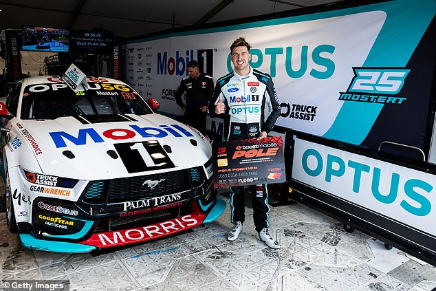 The champion driver (pictured during Supercars racing at the Australian Grand Prix last week) proposed to Riarne last year.